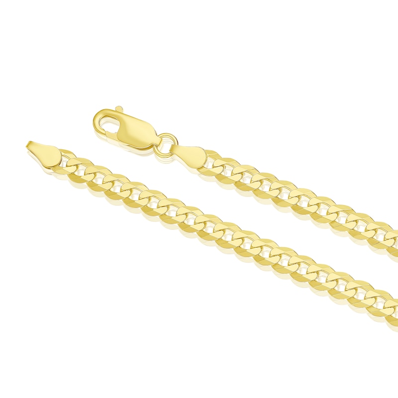 Main Image 3 of Sterling Silver & 18ct Gold Plated Vermeil 120 Gauge 8" Curb Chain Bracelet