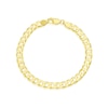 Thumbnail Image 1 of Sterling Silver & 18ct Gold Plated Vermeil 150 Gauge 8" Curb Chain Bracelet