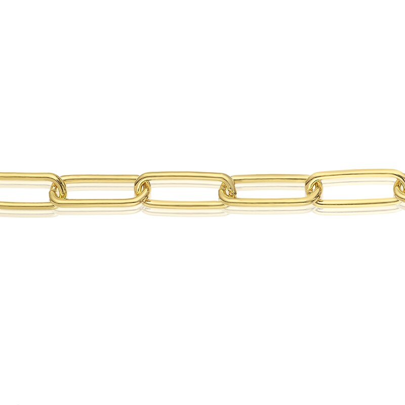 Main Image 2 of Sterling Silver & 18ct Gold Plated Vermeil 110 Gauge 8" Paper Link Chain Bracelet