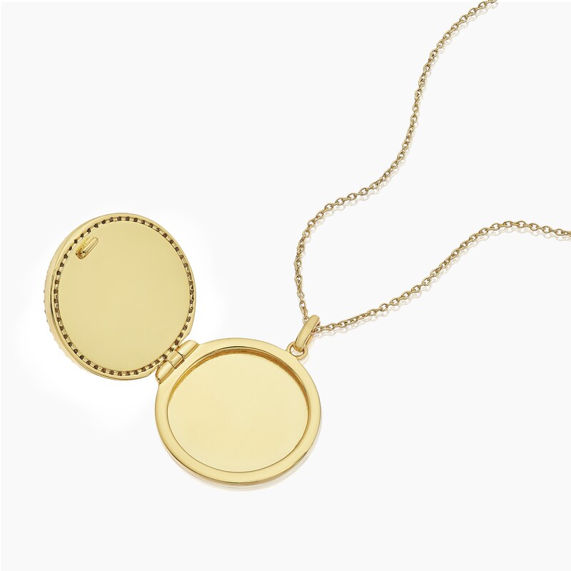 Main Image 2 of Sterling Silver & 18ct Gold Plated Vermeil With Decorative Edge Locket