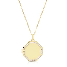 Sterling Silver & 18ct Gold Plated Vermeil Octagon Shaped Locket