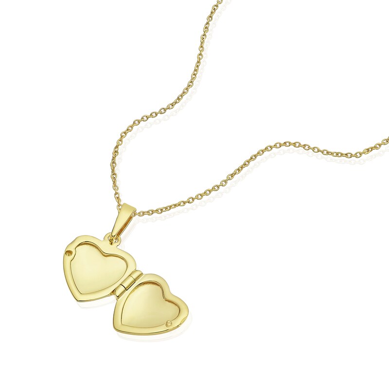 Main Image 2 of Sterling Silver & 18ct Gold Plated Vermeil Plain Small Heart Locket