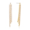 Thumbnail Image 0 of Gold Plated Cubic Zirconia Triple Row Drop Earrings