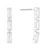 Thumbnail Image 0 of Silver Plated Cubic Zirconia Triple Bar Drop Earrings