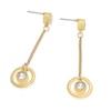 Thumbnail Image 1 of Gold Plated Cubic Zirconia Halo Drop Earrings