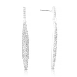Silver Plated Cubic Zirconia Tassle Drop Earrings