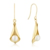 9ct Yellow Gold Cultured Freshwater Pearl Cone Hook Earrings