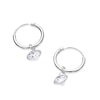 Thumbnail Image 1 of Sterling Silver Sleeper Hoops With Cubic Zirconia Drop Earrings