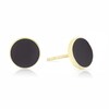 Thumbnail Image 1 of 9ct Yellow Gold Black Enamel Rubover Stud Earrings