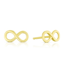 9ct Yellow Gold Infinity Stud Earrings