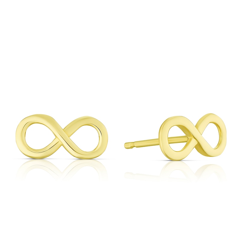 Main Image 1 of 9ct Yellow Gold Infinity Stud Earrings