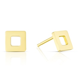 9ct Yellow Gold Open Square Stud Earrings