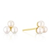 Thumbnail Image 1 of 9ct Yellow Gold Cluster 3 Cultured Freshwater Pearl Stud Earrings