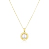 Thumbnail Image 1 of 9ct Yellow Gold Cultured Freshwater Pearl Round Cushion Pendant Necklace