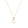 Thumbnail Image 1 of 9ct Yellow Gold Cultured Freshwater Pearl & Cubic Zirconia Drop Pendant Necklace