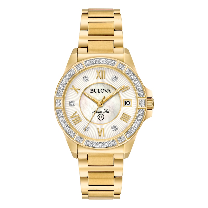 Main Image 1 of Bulova Marine Star Diamond Ladies' Gold Tone Bracelet Watch