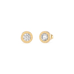 Guess Ladies' 10mm Gold Tone Crystal Stud Earrings