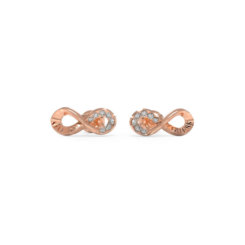Main Image 1 of Guess Ladies' Rose Tone Stone Set Infinity Stud Earrings