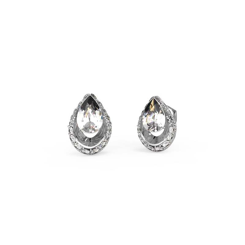 Main Image 1 of Guess Ladies' Silver Tone Crystal Drop Stud Earrings