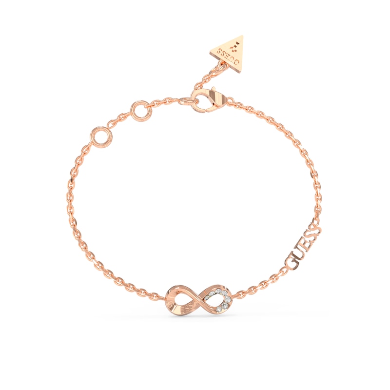 Main Image 1 of Guess Ladies' Rose Tone Stone Set Infinity Bracelet
