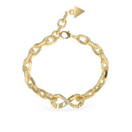 Guess Ladies' Gold Tone Chunky Infinity Curb Chain Bracelet