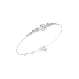 Guess Ladies' Silver Tone Crystal Bangle Bracelet