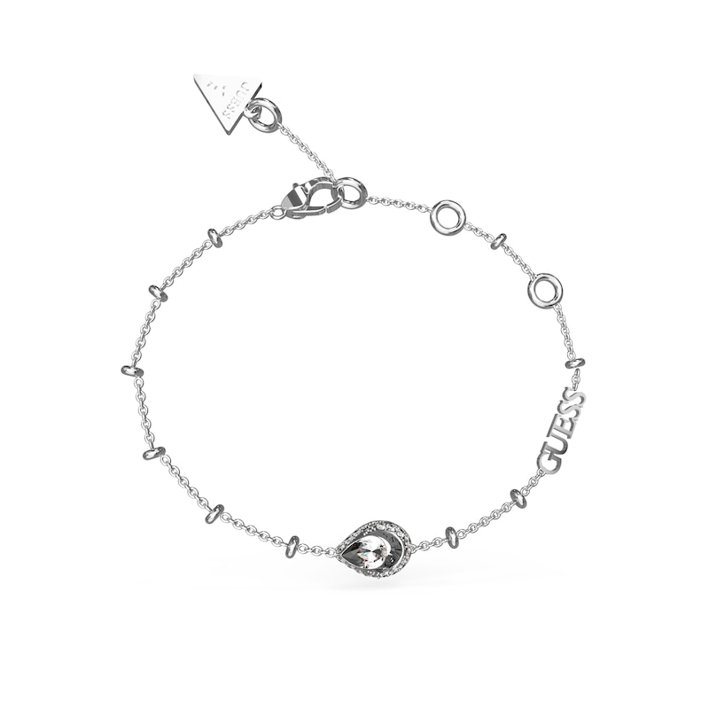 Guess Ladies' Silver Tone Crystal Drop Bracelet | H.Samuel