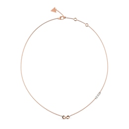 Guess Ladies' Rose Tone Stone Set Infinity Necklace
