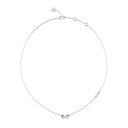 Guess Ladies' Silver Tone Stone Set Infinity Necklace