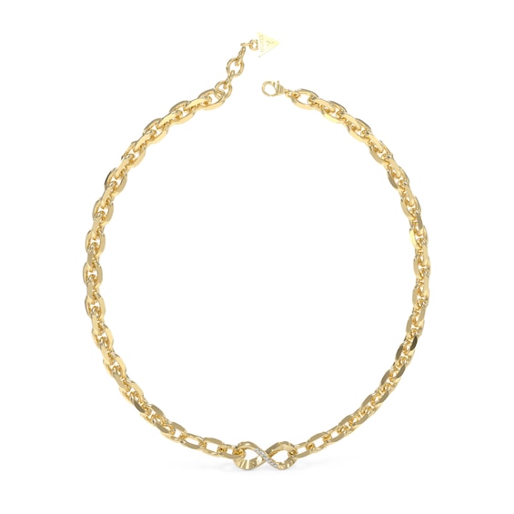 Guess Ladies Gold Tone Chunky Infinity Curb Chain Necklace