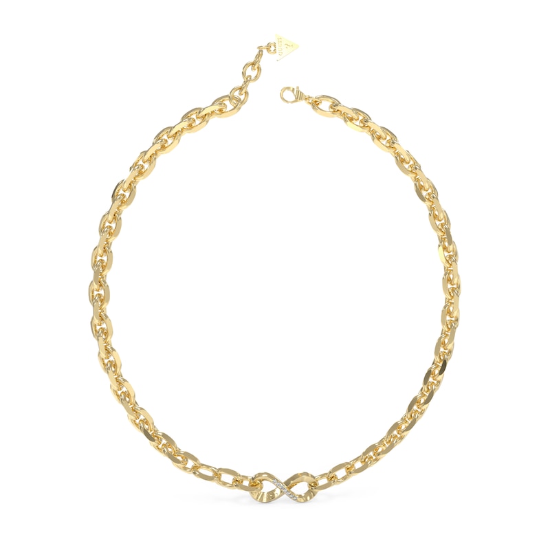 Guess Ladies' Gold Tone Chunky Infinity Curb Chain Necklace