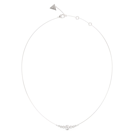 Guess Ladies Silver Tone Crystal Necklace