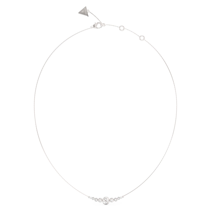 Guess Ladies' Silver Tone Crystal Necklace