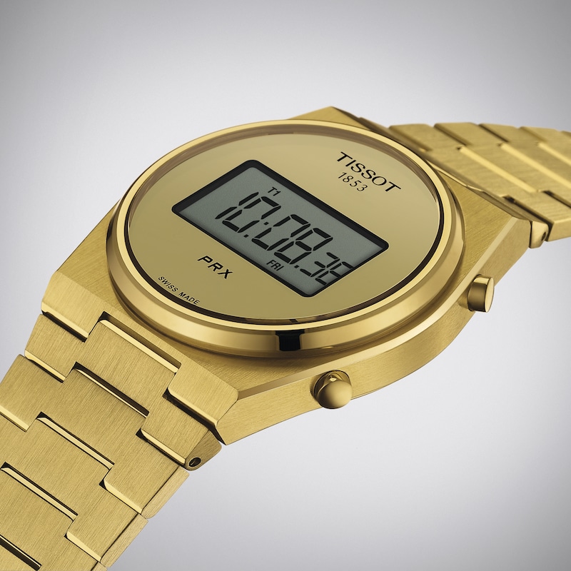 Tissot PRX Digital Men's Gold Tone Bracelet Watch | H.Samuel