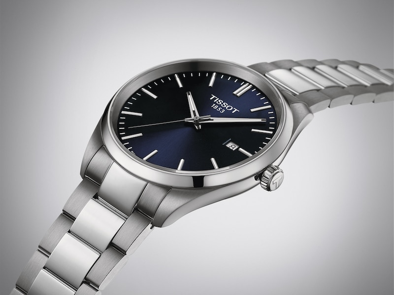 Tissot PR100 Men's Blue Dial Stainless Steel Bracelet Watch