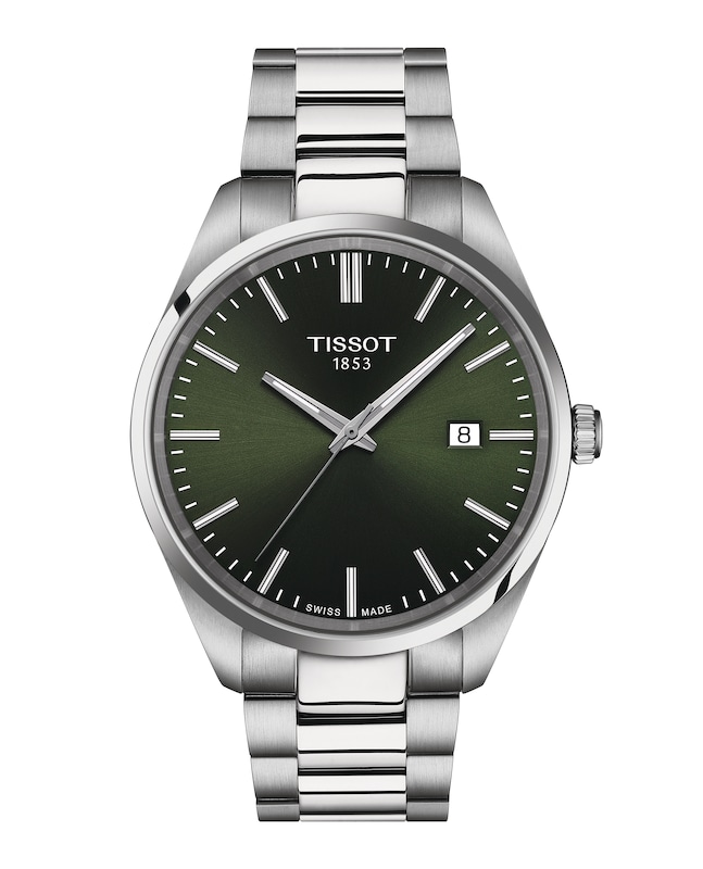 Tissot PR100 Men's Green Dial Stainless Steel Bracelet Watch