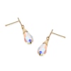 Thumbnail Image 2 of 9ct Solid Yellow Gold Aurora Borealis Crystal Drop Earrings