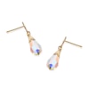 Thumbnail Image 1 of 9ct Solid Yellow Gold Aurora Borealis Crystal Drop Earrings