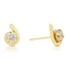 9ct Solid Yellow Gold Cubic Zirconia Teardrop Stud Earrings