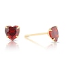 Thumbnail Image 1 of 9ct Solid Yellow Gold Garnet Heart Cubic Zirconia Stud Earrings