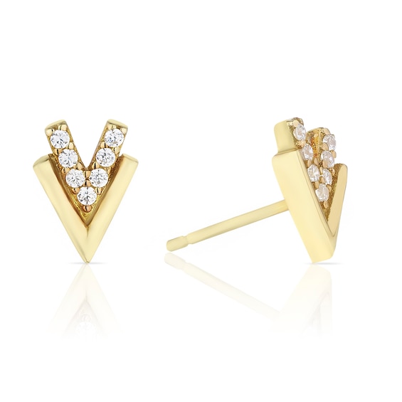 Sterling Silver and 18ct Gold Plated Vermeil Chevron Cubic Z