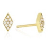 Thumbnail Image 1 of Sterling Silver & 18ct Gold Plated Vermeil Diamond Shaped Cubic Zirconia Stud Earrings