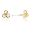 Thumbnail Image 1 of Sterling Silver & 18ct Gold Plated Vermeil Cubic Zirconia Scallop Stud Earrings