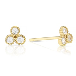 Sterling Silver & 18ct Gold Plated Vermeil Cubic Zirconia Scallop Stud Earrings