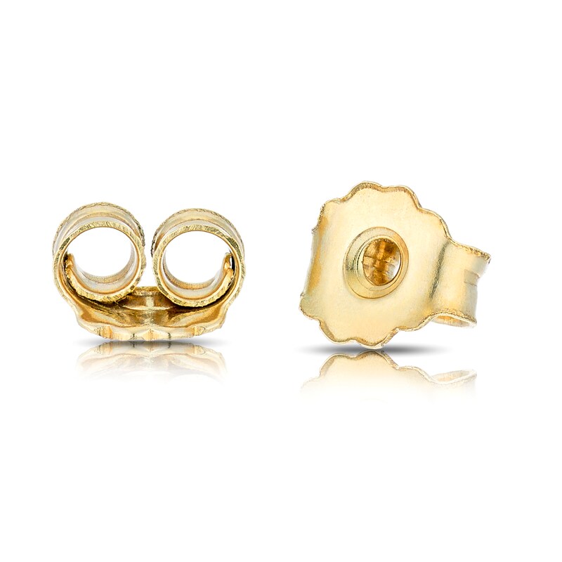 Main Image 2 of Sterling Silver & 18ct Gold Plated Vermeil Cubic Zirconia Scallop Stud Earrings