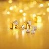 Thumbnail Image 3 of Sterling Silver & 18ct Gold Plated Vermeil Cubic Zirconia Scallop Stud Earrings