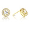 Thumbnail Image 1 of Sterling Silver & 18ct Gold Plated Vermeil Cubic Zirconia Circle Halo Stud Earrings