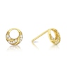 Thumbnail Image 1 of Sterling Silver & 18ct Gold Plated Vermeil Cubic Zirconia Circle Stud Earrings