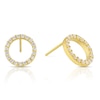 Thumbnail Image 1 of Sterling Silver & 18ct Gold Plated Vermeil Cubic Zirconia Open Circle Stud Earrings