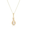 Thumbnail Image 1 of 9ct Yellow Gold Cubic Zirconia Teardrop Pendant Necklace